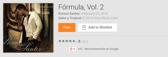 Fotografía - [Alerta Trato] Fórmula, Vol. 2 Por Romeo Santos es de Google Juego Gratis Album de la semana
